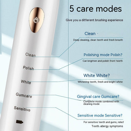 Soft-bristle Toothbrush Oral Irrigator Rechargeable Automatic Ultrasonic Wave