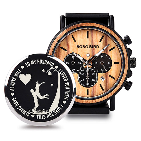 BOBO BIRD Wooden Men Watches Relogio Masculino Top Brand Luxury Stylish Chronograph Military Watch A Great Gift for Male OEM