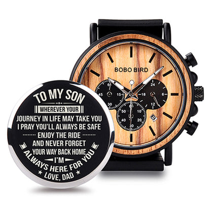 BOBO BIRD Wooden Men Watches Relogio Masculino Top Brand Luxury Stylish Chronograph Military Watch A Great Gift for Male OEM