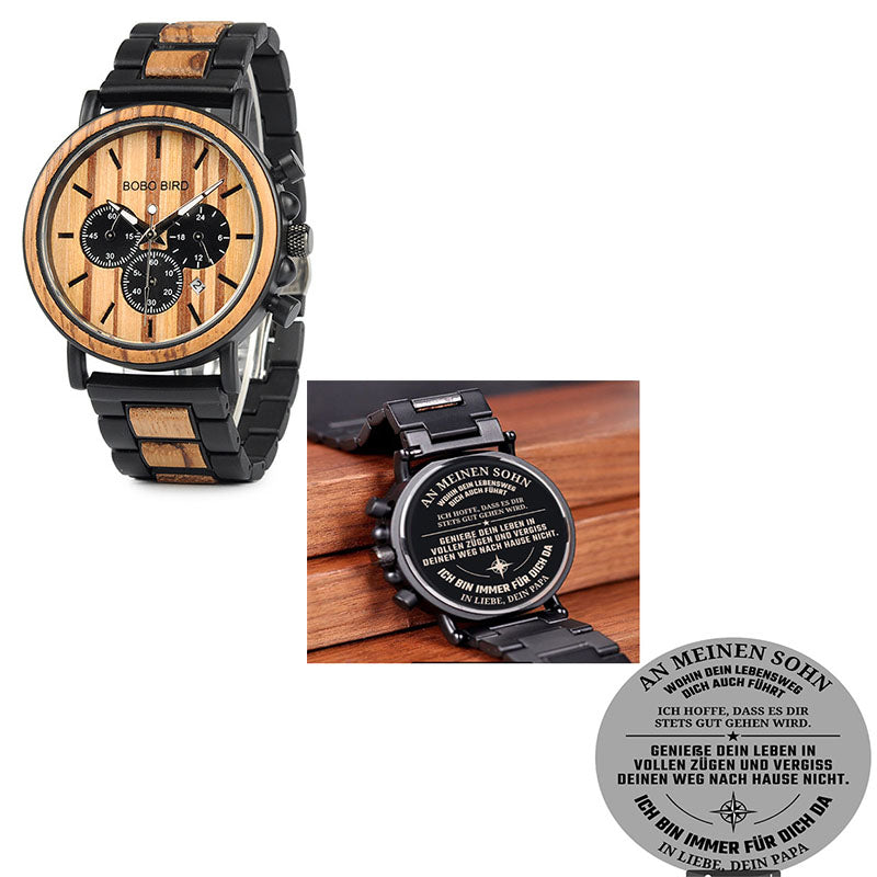 BOBO BIRD Wooden Men Watches Relogio Masculino Top Brand Luxury Stylish Chronograph Military Watch A Great Gift for Male OEM