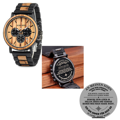 BOBO BIRD Wooden Men Watches Relogio Masculino Top Brand Luxury Stylish Chronograph Military Watch A Great Gift for Male OEM