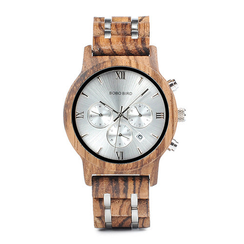 BOBO BIRD Wooden Men Watches Relogio Masculino Top Brand Luxury Stylish Chronograph Military Watch A Great Gift for Male OEM