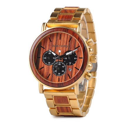 BOBO BIRD Wooden Men Watches Relogio Masculino Top Brand Luxury Stylish Chronograph Military Watch A Great Gift for Male OEM