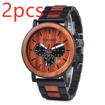 BOBO BIRD Wooden Men Watches Relogio Masculino Top Brand Luxury Stylish Chronograph Military Watch A Great Gift for Male OEM