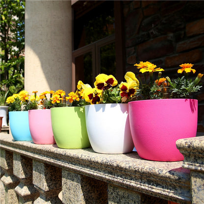 Plastic Circular Flower Pots For Lazy People To Automatically Absorb Water For Irrigation